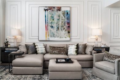 Inspiration for a mid-sized transitional living room remodel in Tampa with white walls