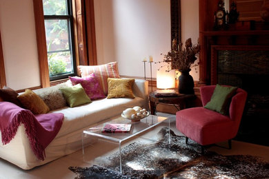 Example of a mid-sized eclectic living room design in New York