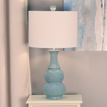 Harper Ceramic Table Lamp, Light Green