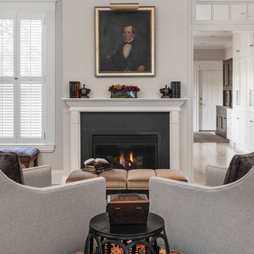 Harvard Square Renovation Living Room Fireplace