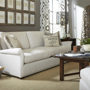 Haven Belgian Linen Upholstered Wingback Sofa