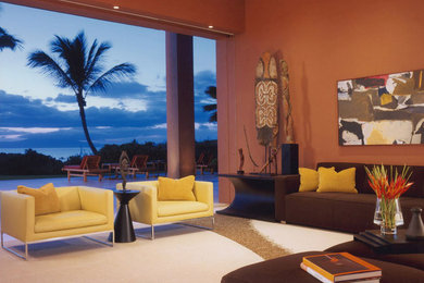 Design ideas for a contemporary living room in Hawaii.
