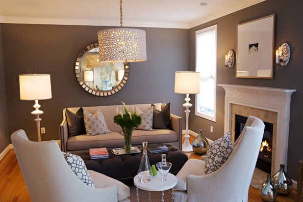 American Traditional Living Room by Heather Garrett Design