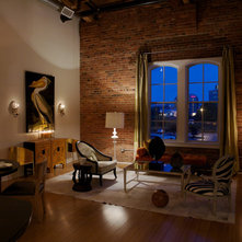 Industrial Living Room by Heather Garrett Design