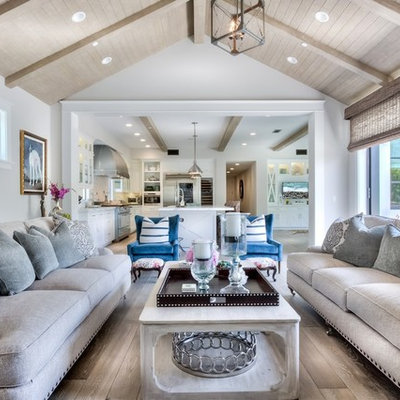 Farmhouse living room photo in Orange County