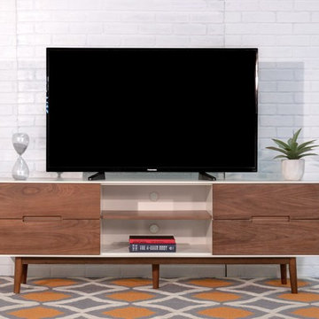 Hendrick TV Stand  (Large -  White Walnut )
