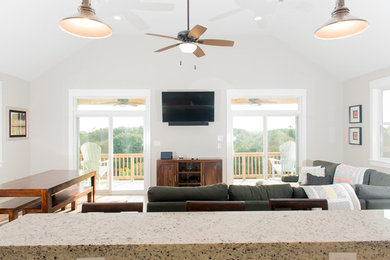 Example of a beach style living room design in Other