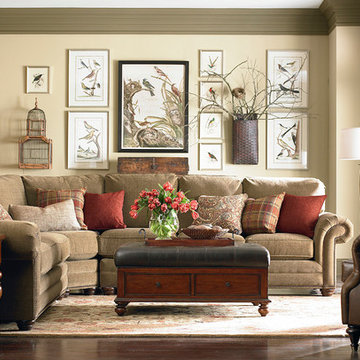 HGTV Home Custom Upholstery Large Curved Corner Sectional by Bassett Furniture