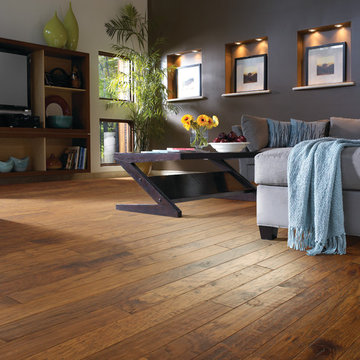 Hickory Wood Floor Living Room