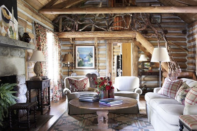 Inspiration for a rustic living room remodel in Atlanta