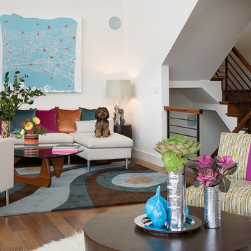 Hillside Sanctuary:  Living room by Kimball Starr Interior Design
