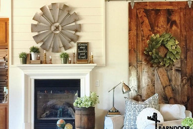 Example of a cottage chic living room design in Other