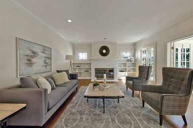 Elegant living room photo in Portland