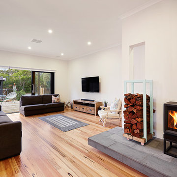 Holden Road - Living Room with Fireplace