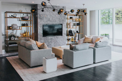 Trendy living room photo in Vancouver