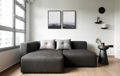 Houzz Tour: Black & White Defines This 990-Sq-Ft Flat