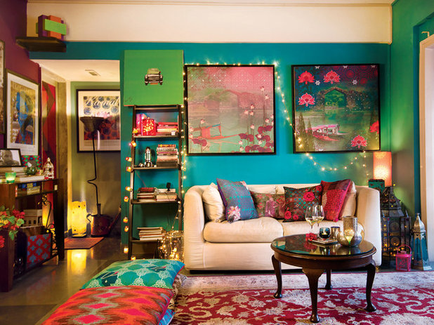 Eclectic Living Room by Prachi Damle Photography