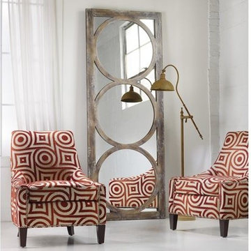 Hooker Furniture Melange Encircle Floor Mirror in Light Wood
