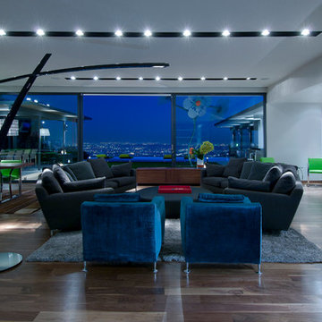 Hopen Place Hollywood Hills modern home open plan living room