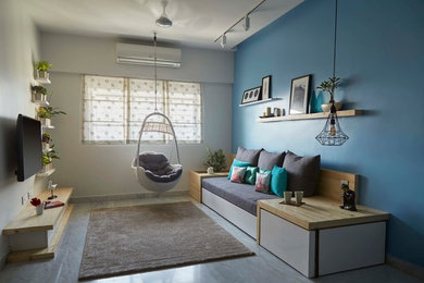 Living room - scandinavian living room idea in Mumbai