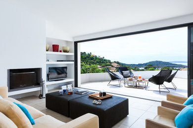 Contemporary living room in Corsica.