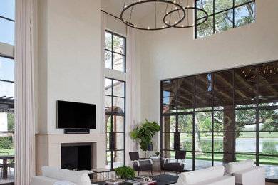 Inspiration for a mediterranean living room remodel in Houston