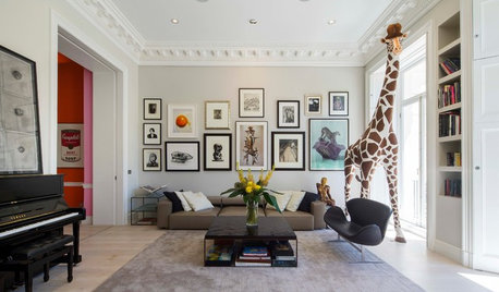 Houzz Британия: Лондонская квартира с жирафом и современным искусством