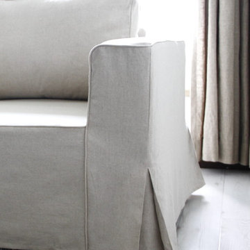IKEA Manstad Sofa Bed Custom Linen Slipcovers