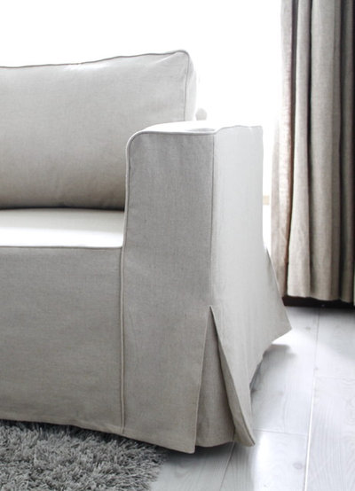 Contemporary Living Room by Comfort Works Custom Slipcovers