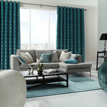 iLiv Traviata Teal Living Room Curtains from Aspire Curtains & Blinds