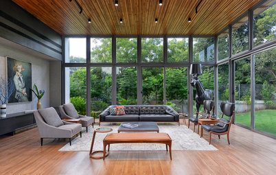 Ahmedabad Houzz: A Glass, Concrete & Steel House in the Midst of Nature