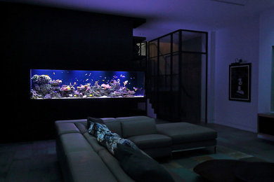 This is an example of a modern home cinema in London.