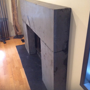 Industrial Concrete Fireplace Surround