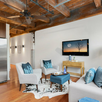 Industrial Condo With Transitional Style Decor