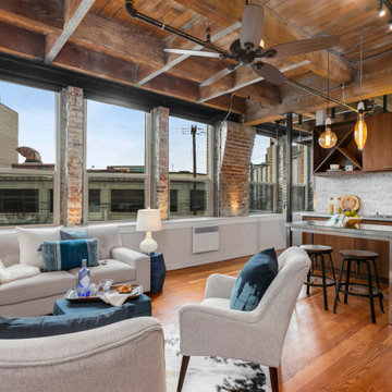Industrial Condo With Transitional Style Decor