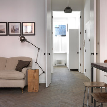 Industrial Grey Antique Oak Parquet (Harley Street, London)