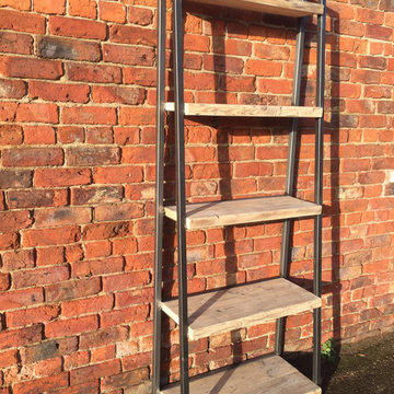 Industrial Style Reclaimed Wood Ladder Shelving Unit