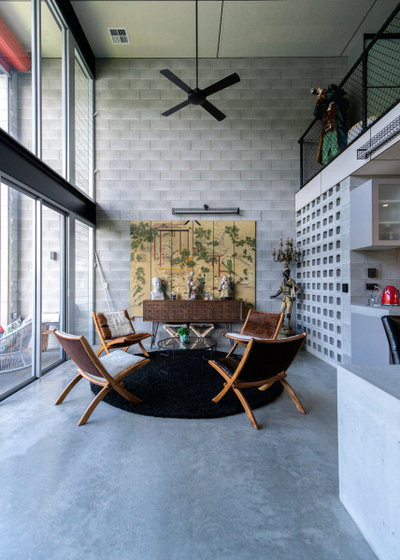 Industrial Living Room by DCM Building Design