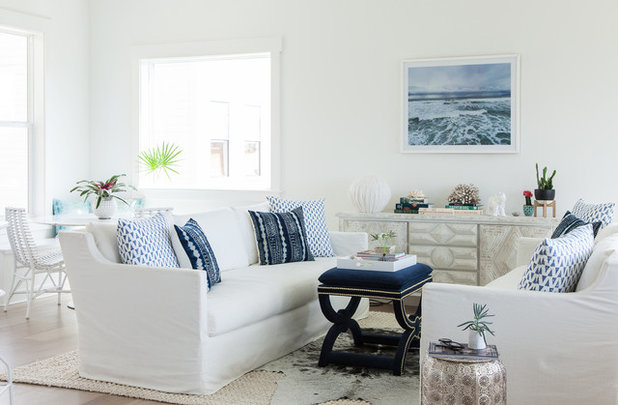 Beach Style Living Room by Crowell + Co. Interiors