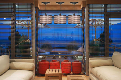 Photo of a medium sized world-inspired mezzanine living room in Houston.