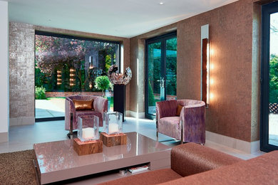 Photo of a contemporary living room in Cheshire.