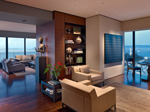 Asian Living Room by Zack|de Vito Architecture + Construction