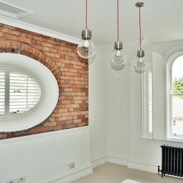 Interior wooden plantation Shutters for special shaped windows