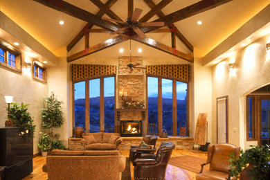 Elegant living room photo in Denver
