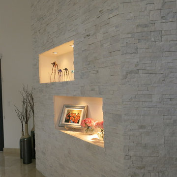 Living Room with Everest Format Natural Stone Wall Panels