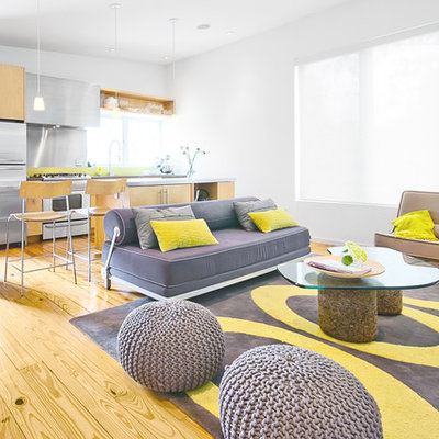 Inspiration for a modern open concept living room remodel in Houston