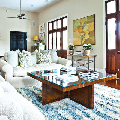 Living room - eclectic living room idea in Charleston with beige walls