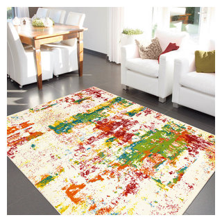 Ivory Multi Rugs - Modern - Living Room - Manchester - by The Rug ...