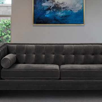 Jack Tuxedo Sofa, Dark Charcoal Grey