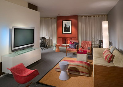 Modern Living Room by James Woolum Design Inc.
